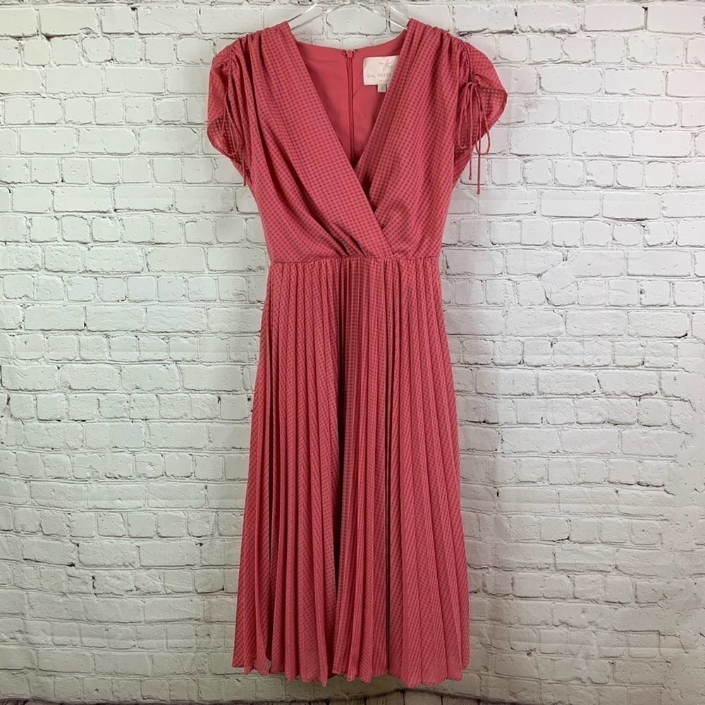 GAL Meets Glam Dried Rose Angelica Pleated Dress Size 0 - Picture 1 of 9